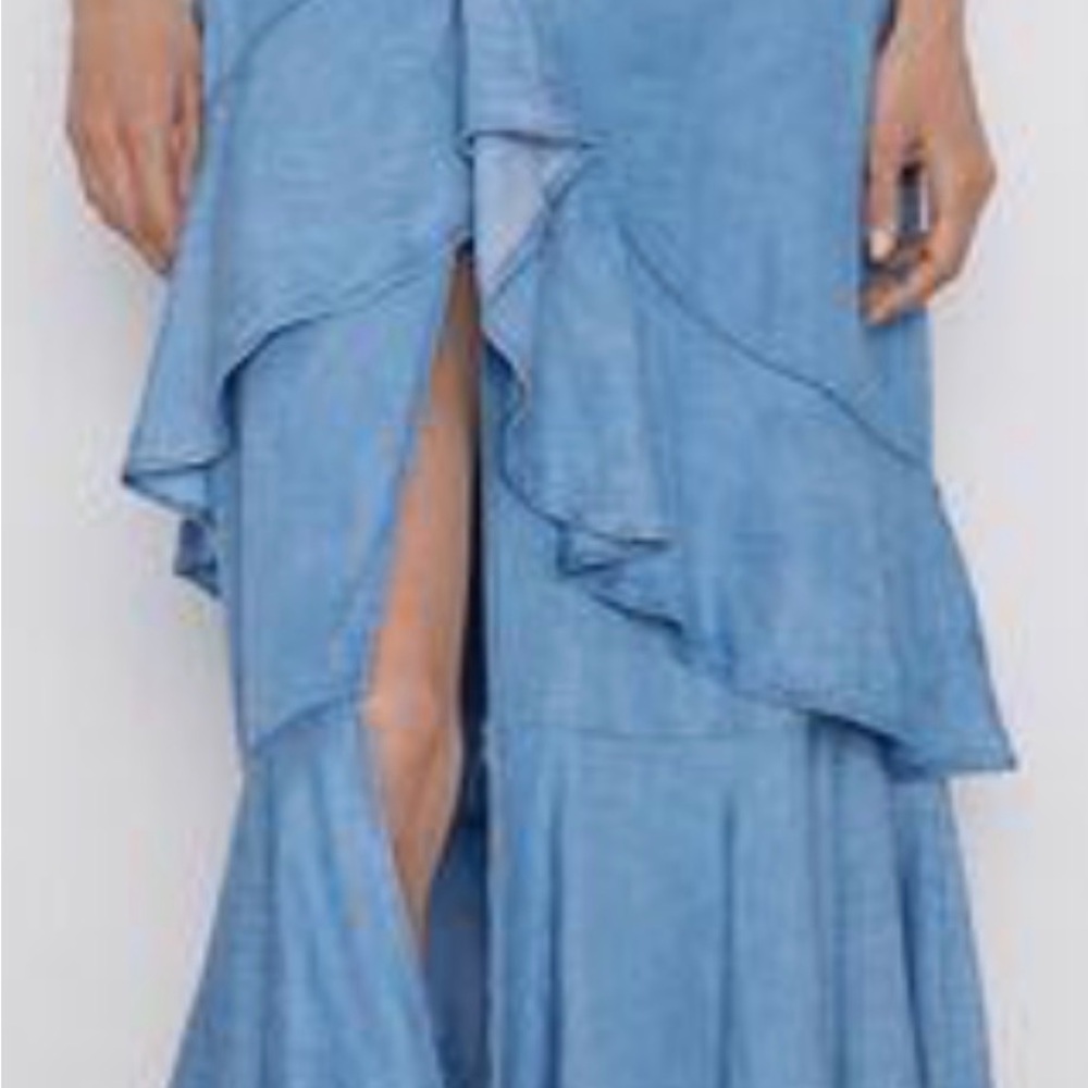 Zara NWT Blue  Ruffled Women's Skirt